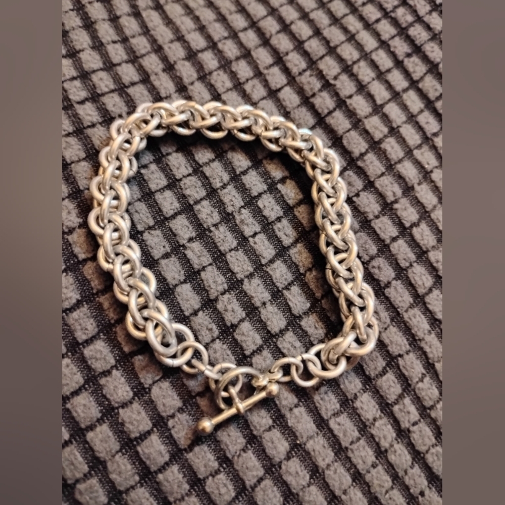 Elegant Silver Tone Three Layers Twisted Round Chain Bracelet Fastener